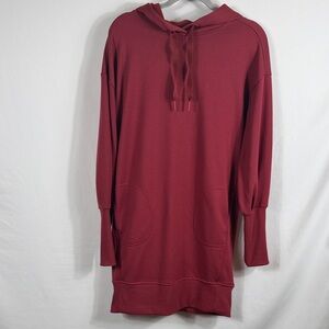 Athleta Maroon Hooded Dress. Holiday Party. Fast Shipping. Has Pockets. Size S‎